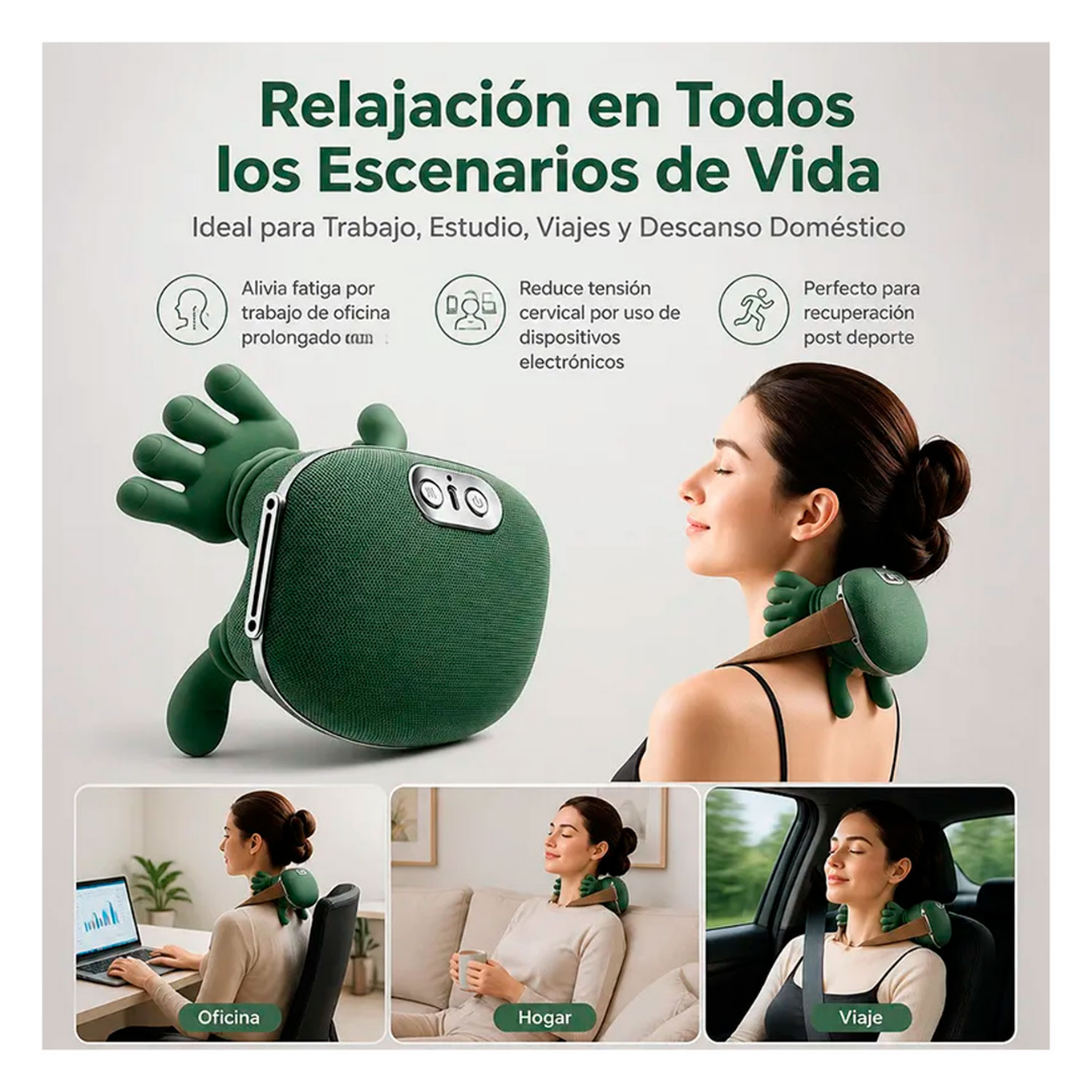 MASAJEADOR CERVICAL ERGONÓMICO MANITO PRO™ – CON CALOR INFRAROJO