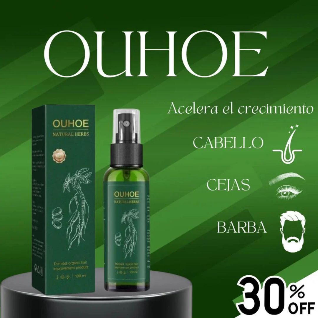 OUHOE® Natural Herbs – Tónico Estimulante para el Crecimiento Capilar